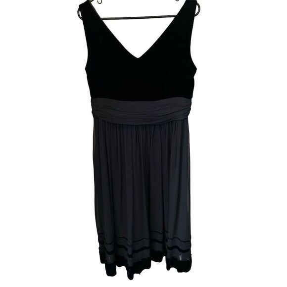 Talbots Women's Plus Size 14 Black Velvet & Satin Knee-Length Party Dress‎ - Picture 1 of 10